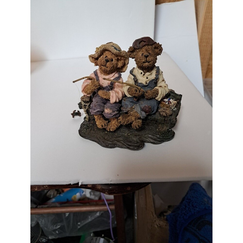 Boyds Bears "Becky and Tom...Simpler Times" Resin 1E Fishing Outdoors
